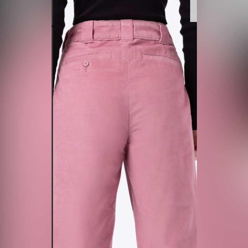 Dickies Women's pink Halleyville Regular Fit Wide Leg Corduroy‎ Pants size 0R - Picture 7 of 10